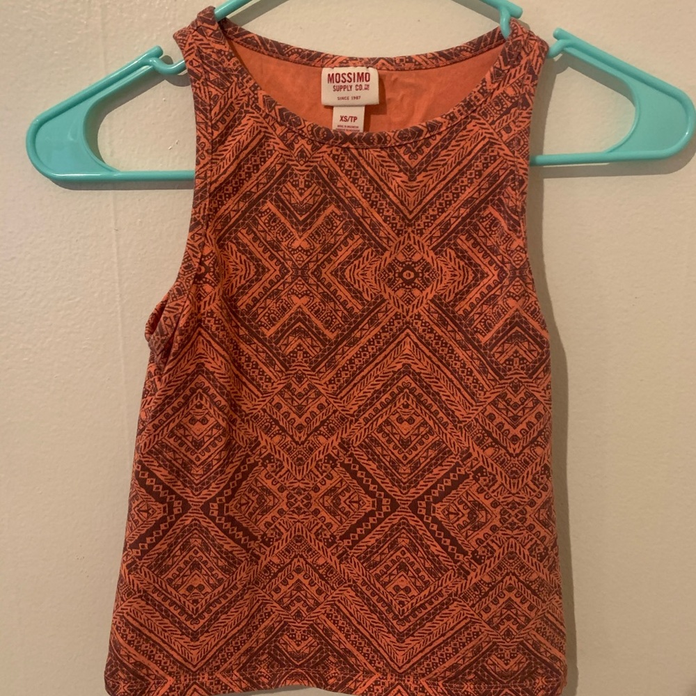 Patterned Crop Tank Top